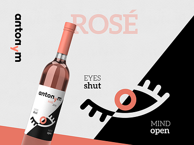 Antonym Wines | Logo, Labels and Catalogue antonym bottle branding label rose shot wine