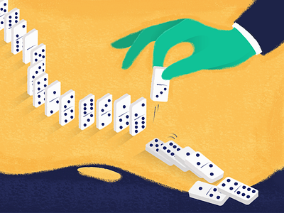 The Different Game blog brush cover domino game hand illustration interview texture