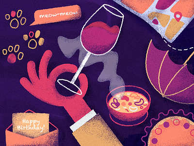 Power Week | Blog Post Cover company composition friends hand illustration map power week spray texture team umbrella wine