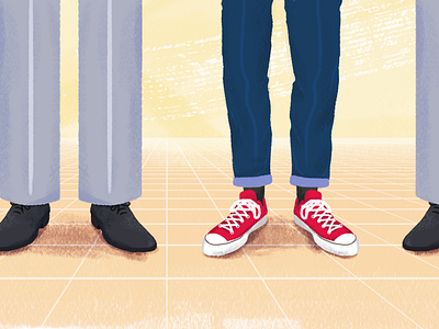 Culture fit vs. Culture add | Blog post cover article blog company converse culture fit illustration pastels people perspective shoes
