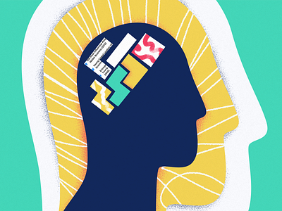 Show who you are. blog brain career collage editorial illustration mind patterns puzzle resume tetris