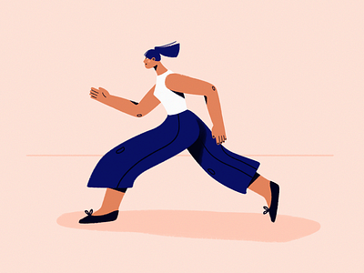 Chloe is Running Away from Problems 🙊 character flat illustration girl illustration illustrator woman