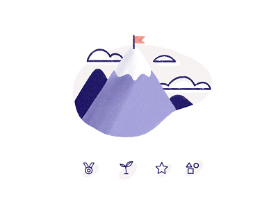 Goals Spot Illustration and Icons flag goals hand drawn icons landing illustration mountain nature pitch deck product illustration spot illustrations success