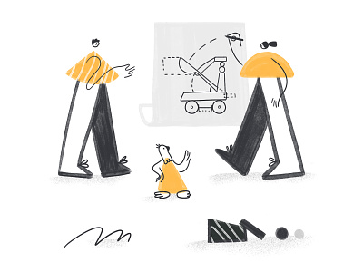 Build Campaign ✏️ abstract characters bird build illustration building campaign illustration character character deisgn illustration illustrator marketing illustration wizard