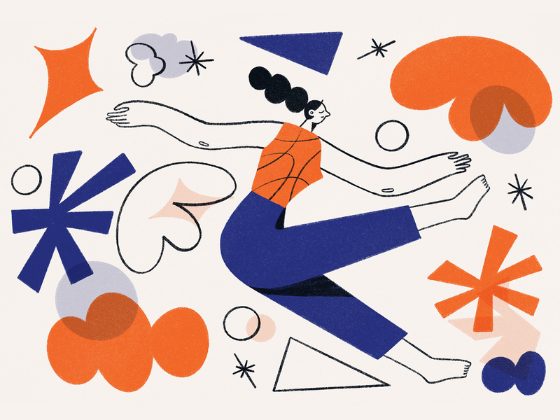 Falling ✨ abstract character dreaming editorial falling illustration illustrators print sleeping woman