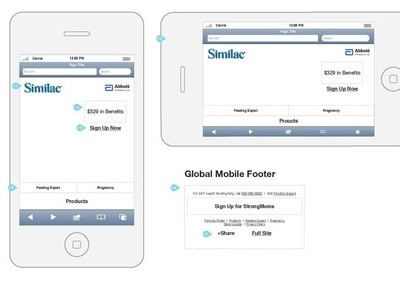 Similac Mobile Web - Wireframe branding marketing mobile responsive web design wireframes