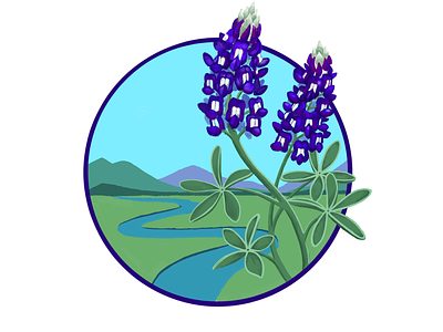 Bluebonnets digital painting floral illustration procreate