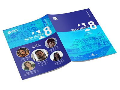 MECM Zagreb 2018 blue booklet design erasmus event guide indesign ngo survival zagreb