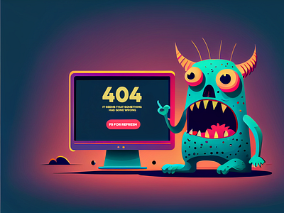 Error 404: Monster branding graphic design ui