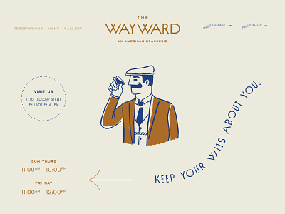 The Wayward Website brand art branding design fun layouts graphic graphic design identity layout restaurant typography website