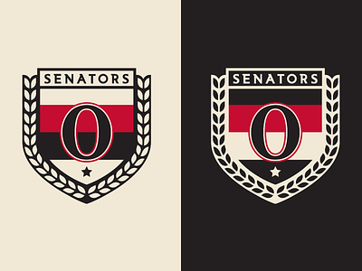 Ottawa Senators Crest Design crest flat heritage hockey icon logo nhl ottawa retro senators stroke vintage