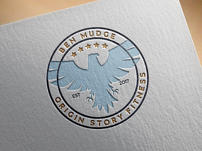 Origin Story Fitness badge ben brand branding eagle fitness logo mudge origin story