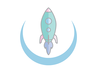 Flyin' High dailylogochallenge illustration logo logodesign pastels rocketship