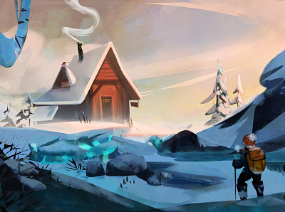 Winter 2d art digital painting illustration illustrator winter art