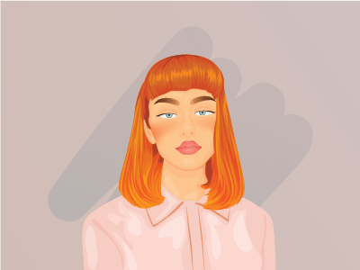 Face Illustration Art Orange Hair arts face girl human illustrations make up orange hair people selfie