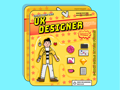 UX Designer Toy from 80's 80s style branding debut design first flat fun illustration illustrator kit logo minimal toy toy design type typography ui ux ux designer web