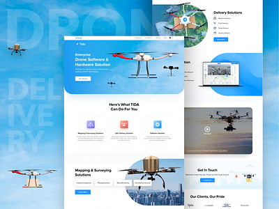 Drone Delivery Solutions - Landing Page design drone landing page sketchapp solutions ui ux ui visual design web ui