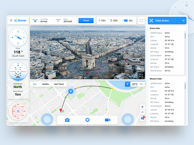 Drone Software Solution - Dashboard Concept dashboad design drone sketchapp ui ux ux ui visual design web ui