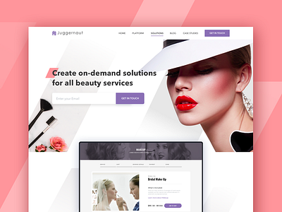 On-Demand Solutions for Beauty Services beauty creative design landing page services sketchapp ux ui website design