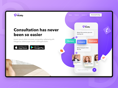 Consultation Services - The Buddy consultation design header design landing page product design sketchapp ui ux ui