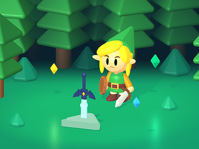 Master sword and link