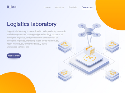 Logistics laboratory 2.5d express illustration logistics unmanned aircraft