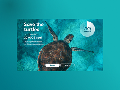 DAILY UI 032 - CROWDFUNDING CAMPAIGN clean crowdfund crowdfunding crowdfunding campaign daily ui daily ui 032 daily ui 32 dailyui design donate donation donation app save sea turtles ui ui design webdesign website