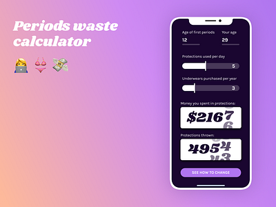 DAILY UI 004 - CALCULATOR app design calculator calculator app calculator ui challenge daily ui dailyui design designer emoji graphic periods ui ui design uidesign uiux ux vector waste woman