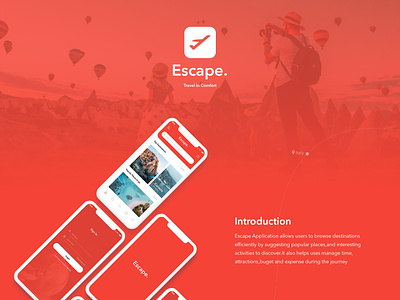Escape Travel App Ui/Ux Design app design typography ui userinterface ux