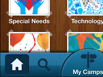 Camp Finder UI app blue icons ios iphone photoshop ui