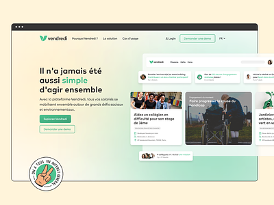 Website home page - Vendredi blur brand branding goodtech homepage landingpage nonprofit techforgood website