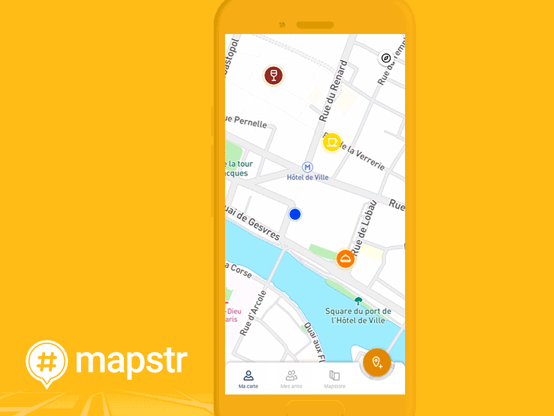 Mapstr App Concept android animation app app design apps design flow friend inspiration interaction map maps mapstr mobile app pin ui