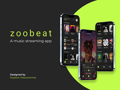 Zoobeat Music App UI design app appdesign appui branding design figma graphic design illustration logo mobileapp mobileappdesign typography ui userinterface ux vector