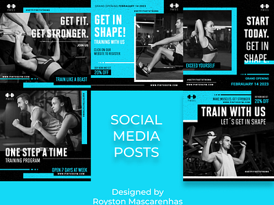 Fitness Social Media Posts advertising branding design graphic design illustration logo marketing socialmedia socialmediadesign vector