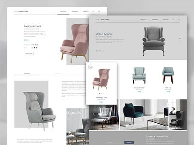 Armchairs Product Pages e commerce furniture page product shop store ui webdesign website