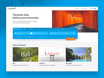 Travel Landing Page blue booking colorful landing landing page ticket travel traveling traveloka website