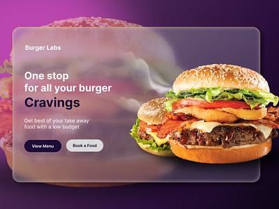 Burger labs Website Hero Section | UX / UI Design