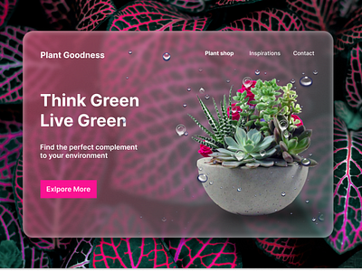 Plant Goodness Website Hero Section | UX / UI