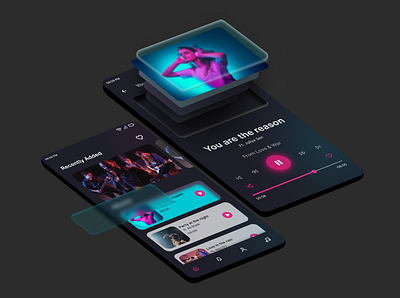 Music App 3D UI Design 3d app app ui graphic design ui