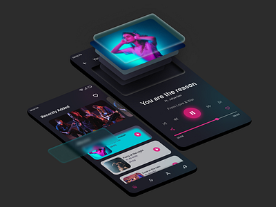 Music App 3D UI Design