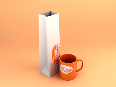 Tobias Exner Bakery bakery cinema4d coffee cup exner orange tobias white