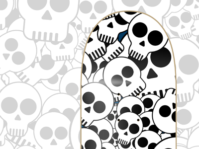 Skull Skateboard with background