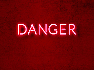 They go hand in hand anger art danger diego la diabla illustration letters lights neon neon lights play red word