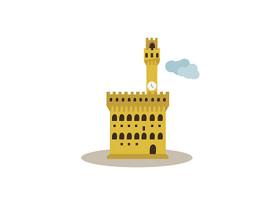 Italy | Florence Palazzo Vecchio ai architecture castle design flat florence icon illustration italy mapping tower vector