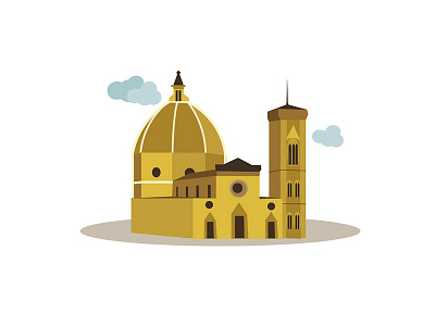 Firenze | Santa Maria del Fiore ai architettura church design flat florence icon illustration italy map vector