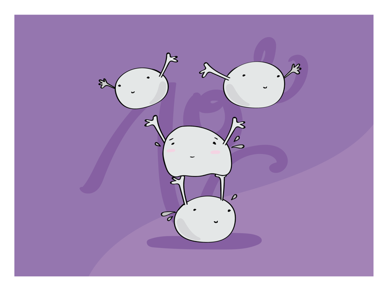 Be happy mozzarella violet character vector art vector design kids illustrator illustration