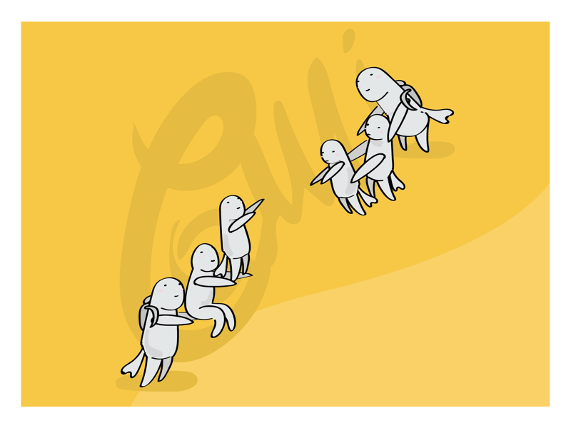 Does it rise or fall? yellow book design storytelling character vector art illustrator illustration