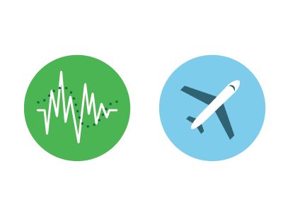 Fun icons blue circle colorful finance graph green icon illustration jet plane