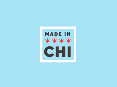 Made in Chicago blue chicago crafted icon logo made in square star windy city