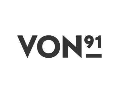 Von91 black bold icon logo type typography white